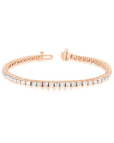 Diana M. Jewels Fine Jewelry 14k Rose Gold 3.00 Ct. Tw. Diamond Tennis Bracelet - White