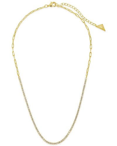 Sterling Forever 14k Plated Cz Dani Tennis Necklace - Metallic