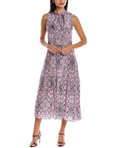 Les Rêveries Scarf Silk Maxi Dress - Purple