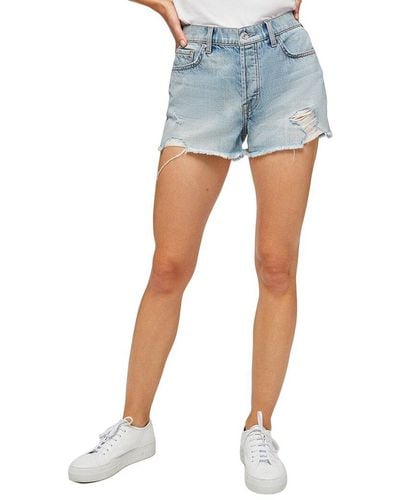 7 For All Mankind Monroe Cut Off Short - Blue