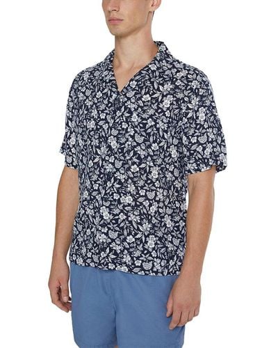 Onia Air Linen-blend Convertible Vacation Shirt - Blue