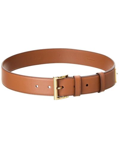 Prada Logo Leather Belt - Brown
