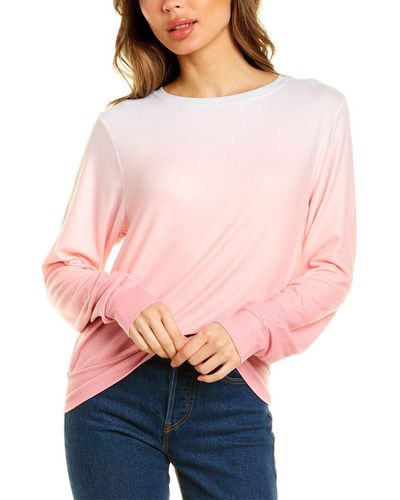 Wildfox Guava Ombre Baggy Beach Sweater Sweatshirt - Pink