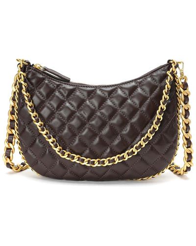 Tiffany & Fred Paris Quilted Leather Crossbody - Gray
