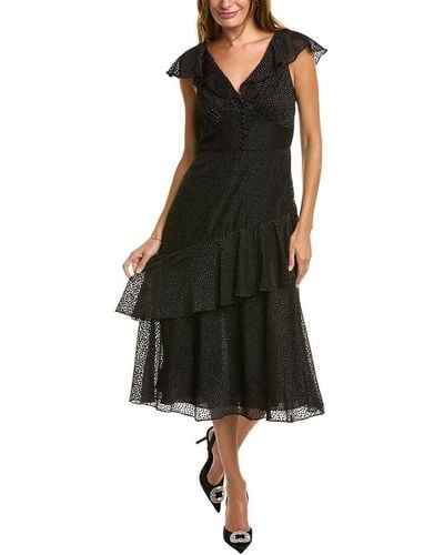 ML Monique Lhuillier Midi Dress - Black