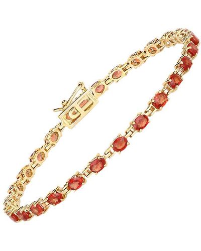 Diana M. Jewels Fine Jewellery 14k 7.00 Ct. Tw. Orange Sapphire Tennis Bracelet - Metallic