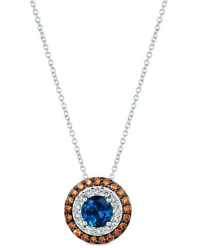 Le Vian 14k Vanilla Gold® 1.45 Ct. Tw. Diamond & London Blue Topaz Pendant Necklace