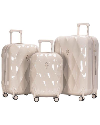 Kensie Chic 3Pc Expandable Luggage Set - Natural