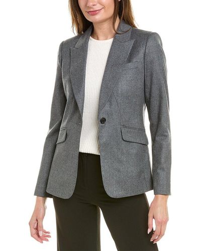 Brooks Brothers Flannel Wool Blazer - Gray