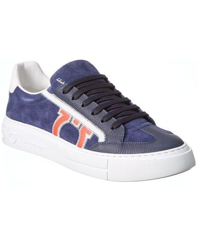 Ferragamo Ferragamo Borg 5 Suede & Leather Sneaker - Blue