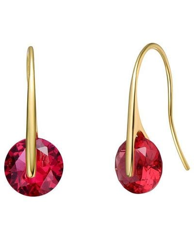 Rachel Glauber 14k Plated Cz Earrings - Red