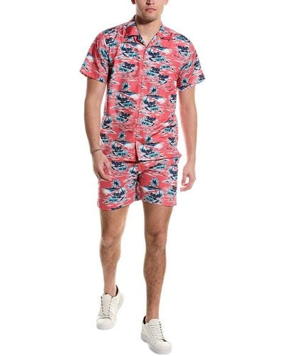 Trunks Surf & Swim Waikiki Shirt & Sano Swim Short Set - Red