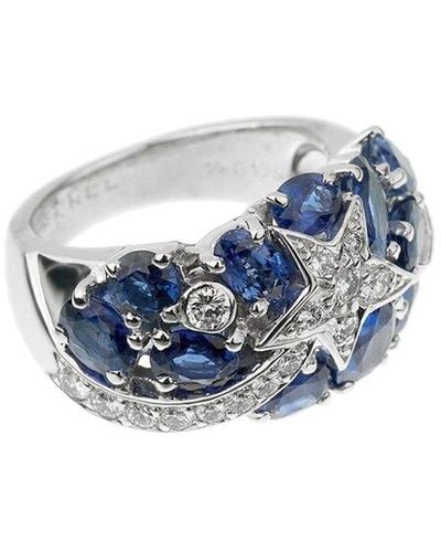 Chanel 18K 5.00 Ct. Tw. Diamond & Sapphire Comete Ring (Authentic Pre- Owned) - Blue