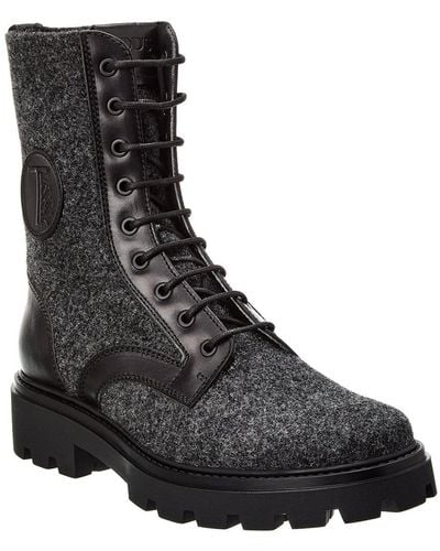 Tod's Felt & Leather Boot - Black