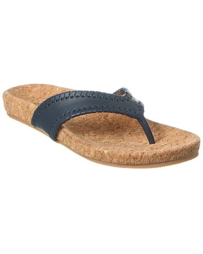 Jack Rogers Thelma Leather Flip Flop - Blue