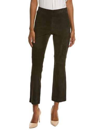 Vince Stretch Suede Cropped Flare Pant - Green