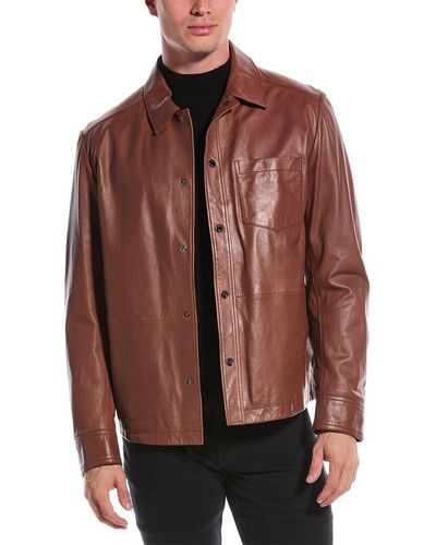 BOSS Myshirt Leather Shirt - Brown