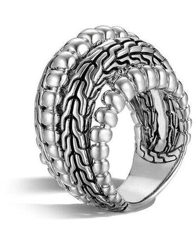 John Hardy Classic Silver Dome Ring - White