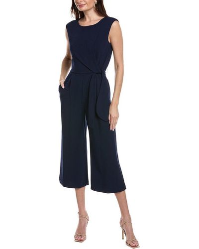 Tahari Cropped Jumpsuit - Blue