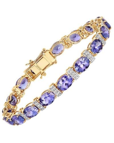 Diana M. Jewels Fine Jewellery 14k 20.26 Ct. Tw. Diamond & Tanzanite Tennis Bracelet - White