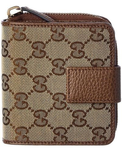 Gucci GG Canvas & Leather Coin Purse - Brown