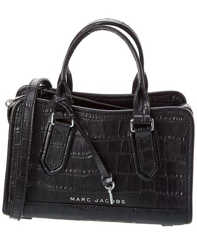 Marc Jacobs Small Croc-embossed Leather Satchel - Black