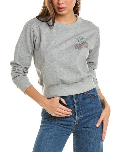 Chrldr Studded Cherry Sweatshirt - Grey