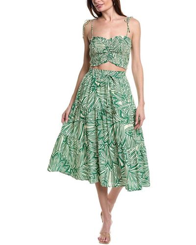 Dress Forum 2pc Summer Chapter Crop Top & Midi Skirt Set - Green
