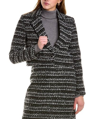 Bagatelle Cropped Tweed Wool-blend Blazer - Black