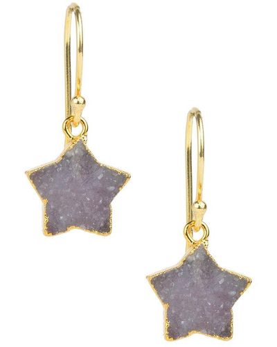 Saachi 14K Druzy Star Dangle Earrings - Metallic