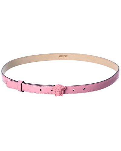 Versace La Medusa Leather Belt - Pink