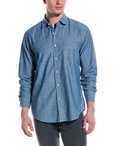 J.McLaughlin Solid Brookville Shirt - Blue