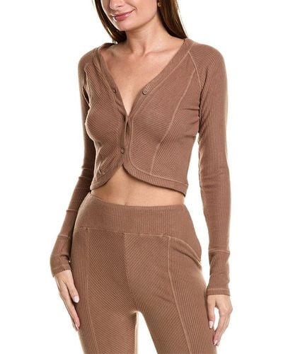 AREA STARS Ribbed Top - Brown
