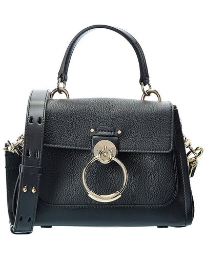 Chloé Tess Day Mini Leather Shoulder Bag - Black