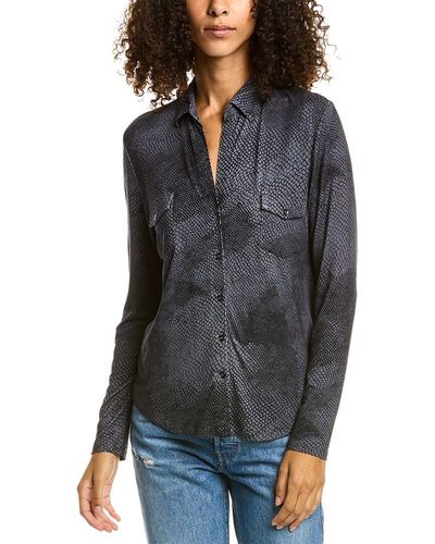 Majestic Filatures Superwashed Python-print Shirt - Gray