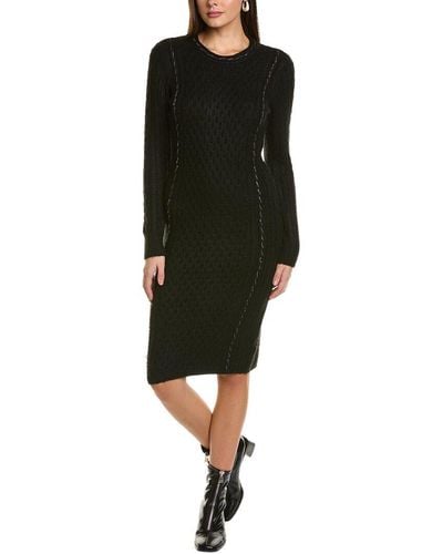 Donna Karan Cable Knit Sweaterdress - Black