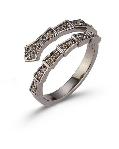 Banji Jewelry Silver 0.45 Ct. Tw. Diamond Snake Ring - White