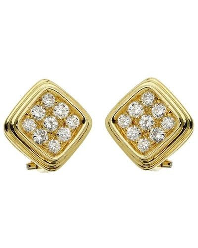 Harry Winston 18K Diamond Earrings (Authentic Pre-Owned) - Yellow