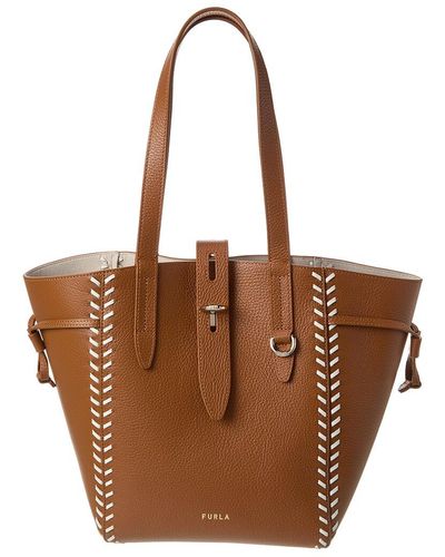 Furla Net Medium Leather Tote - Brown