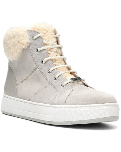 Donald J Pliner Remispks Leather & Suede Sneaker - Gray