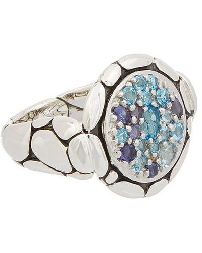 John Hardy Kali Silver Purelavafire Ring - Blue