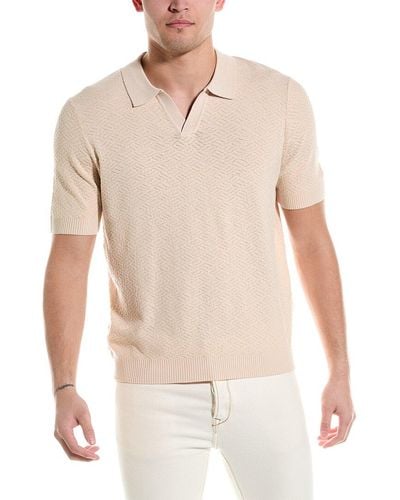 Tahari Novelty Stitch Polo Shirt - White