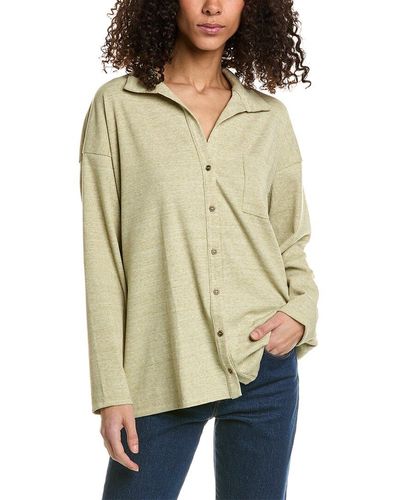Project Social T Lonnie Button Front Rib Shirt - Natural