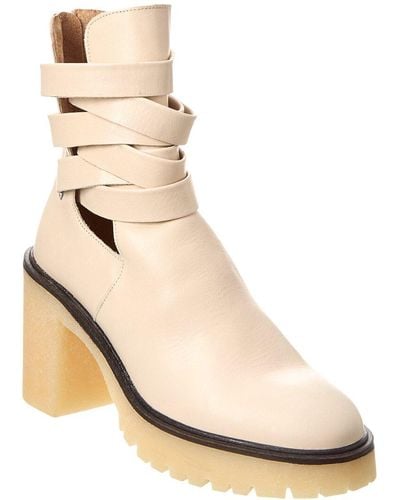 Free People Jesse Cutout Leather Boot - Natural