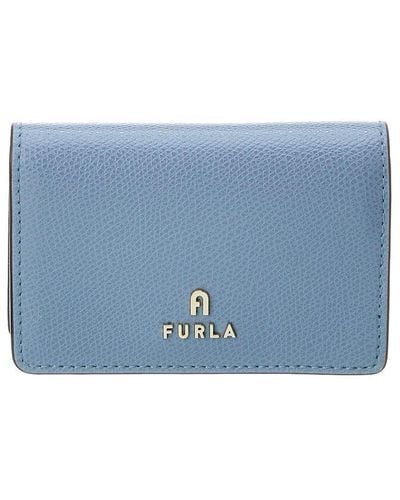 Furla Camelia Leather Business Card Case - Blue