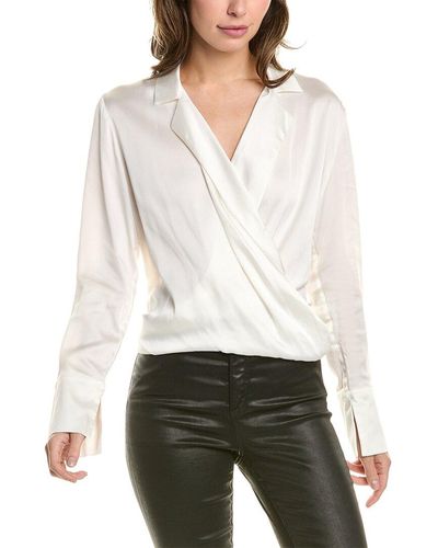 Donna Karan Wrap Blouse - White