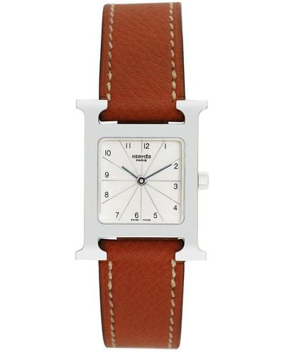 Hermès H Hour Watch, Circa 2000S (Authentic Pre-Owned) - White