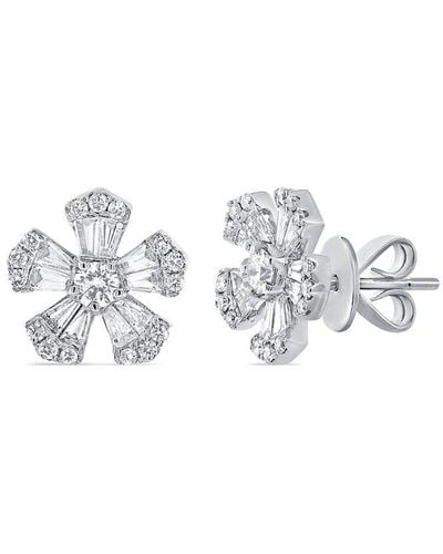 Sabrina Designs 14k 0.99 Ct. Tw. Diamond Flower Earrings - White