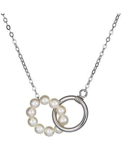 Belpearl Silver 4-5mm Pearl Necklace - Metallic