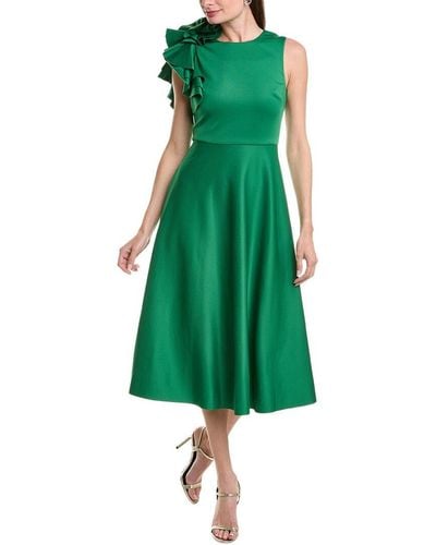 Badgley Mischka Scuba Midi Dress - Green